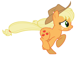 Size: 9190x7000 | Tagged: safe, artist:estories, derpibooru import, applejack, pony, absurd resolution, hat, quadrupedal, running, simple background, solo, transparent background, vector