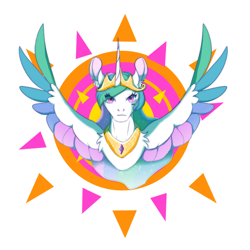 Size: 1000x1000 | Tagged: safe, artist:重度福瑞控患者, derpibooru import, princess celestia, alicorn, pony, female, mare, simple background, solo, white background