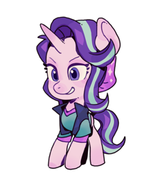 Size: 1528x1713 | Tagged: safe, artist:yanming98294, derpibooru import, starlight glimmer, pony, unicorn, clothes, equestria girls outfit, female, mare, simple background, solo, white background