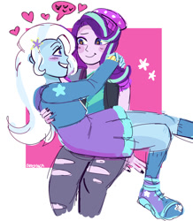 Size: 1151x1320 | Tagged: safe, artist:cherivinca, derpibooru import, starlight glimmer, trixie, equestria girls, female, lesbian, shipping, startrix