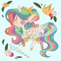 Size: 2100x2100 | Tagged: safe, artist:larix-u, derpibooru import, princess celestia, alicorn, pony, female, mare, sample, solo