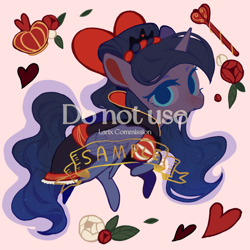 Size: 2100x2100 | Tagged: safe, artist:larix-u, derpibooru import, princess luna, alicorn, pony, female, mare, obtrusive watermark, sample, solo, watermark