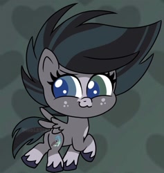 Size: 728x769 | Tagged: safe, artist:doodlesinky, derpibooru import, oc, oc only, pegasus, pony, g4.5, my little pony: pony life, :3, black mane, black tail, butt, mane, plot, solo, tail, wings