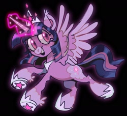 Size: 1947x1778 | Tagged: safe, artist:doctor-pepo, derpibooru import, twilight sparkle, alicorn, pony, magic, simple background, solo