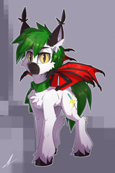 Size: 1920x2885 | Tagged: safe, artist:midnightflight, derpibooru import, oc, oc only, bat pony, pony, bat wings, clothes, scarf, simple background, solo, wings