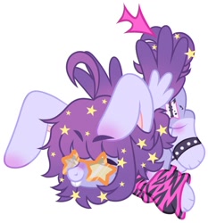 Size: 980x1052 | Tagged: safe, artist:moonydropps, derpibooru import, oc, oc only, pegasus, pony, bunny ears, eyes closed, glasses, solo, spread wings, stars, wings