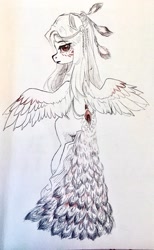 Size: 2014x3263 | Tagged: safe, artist:rily, derpibooru import, oc, oc only, bird, peacock, pegasus, pony, photo, solo