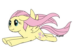 Size: 1560x1200 | Tagged: safe, artist:riapu_san368, derpibooru import, fluttershy, pegasus, pony, female, mare, simple background, solo, white background