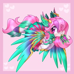 Size: 2048x2048 | Tagged: safe, artist:moonydropps, derpibooru import, oc, oc only, pegasus, pony, flying, hair, mane, smiling, solo, spread wings, tail, wings