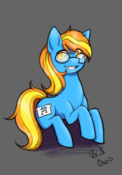 Size: 1668x2388 | Tagged: safe, artist:voiid oasis, derpibooru import, oc, oc:4everfreebrony, earth pony, pony, glasses, male, sitting, smiling, solo