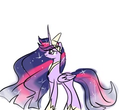 Size: 1102x979 | Tagged: safe, artist:sugarcloudland, derpibooru import, princess twilight 2.0, twilight sparkle, twilight sparkle (alicorn), alicorn, pony, the last problem, crown, female, folded wings, hoof shoes, jewelry, mare, older, older twilight, regalia, simple background, solo, white background, wings