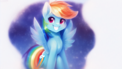 Size: 1024x576 | Tagged: safe, derpibooru import, machine learning assisted, machine learning generated, rainbow dash, pegasus, pony, cute, female, mare, simple background, smiling, smirk, solo, white background