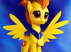 Size: 565x416 | Tagged: safe, derpibooru import, machine learning assisted, machine learning generated, spitfire, pegasus, pony, cute, female, mare, simple background, solo