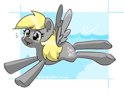 Size: 1200x923 | Tagged: safe, artist:yukkuri_yu_yu, derpibooru import, derpy hooves, pegasus, pony, female, mare, solo