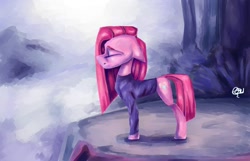 Size: 1200x775 | Tagged: safe, artist:mannybcadavera, derpibooru import, pinkie pie, earth pony, pony, clothes, eyes closed, female, long sleeved shirt, long sleeves, mare, pinkamena diane pie, shirt, solo