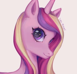 Size: 2048x1980 | Tagged: safe, artist:_mrmoon__, derpibooru import, princess cadance, alicorn, pony, bust, female, mare, portrait, simple background, solo, white background