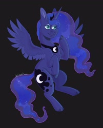 Size: 1646x2048 | Tagged: safe, artist:gioglown, derpibooru import, princess luna, alicorn, pony, female, gray background, mare, simple background, solo