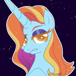 Size: 1080x1080 | Tagged: safe, artist:orcabunnies, derpibooru import, sassy saddles, unicorn, bust, female, solo