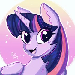 Size: 1080x1080 | Tagged: safe, artist:sky_poli, derpibooru import, twilight sparkle, twilight sparkle (alicorn), alicorn, pony, bust, female, mare, portrait, solo