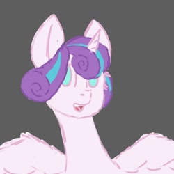 Size: 604x604 | Tagged: safe, artist:cloudartistso, derpibooru import, princess flurry heart, alicorn, pony, female, filly, foal, gray background, older, simple background, solo