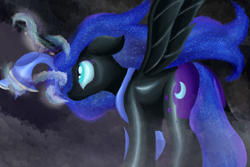 Size: 1800x1200 | Tagged: safe, artist:ahorseofcourse, derpibooru import, ponerpics import, nightmare moon, princess luna, alicorn, pony, magic, solo