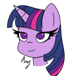 Size: 1080x1080 | Tagged: safe, artist:augustus286, derpibooru import, twilight sparkle, pony, unicorn, bust, female, mare, portrait, simple background, solo, white background