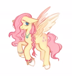 Size: 1947x2048 | Tagged: safe, artist:auchaczer, derpibooru import, fluttershy, pegasus, pony, female, mare, simple background, solo, white background