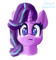 Size: 1300x1400 | Tagged: safe, artist:llamalauncher, derpibooru import, starlight glimmer, pony, unicorn, bust, female, simple background, solo, white background