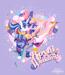 Size: 907x1041 | Tagged: safe, artist:735illustration, derpibooru import, princess cadance, shining armor, twilight sparkle, alicorn, pony, unicorn, female, male, mare, royal wedding, stallion