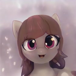 Size: 1024x1024 | Tagged: safe, derpibooru import, machine learning generated, pony, ears up, gradient background, lighting, looking at you, open mouth, open smile, smiling, smiling at you, solo, thick eyelashes, thisponydoesnotexist