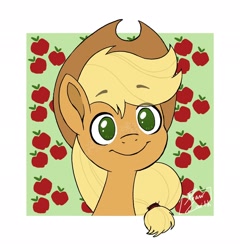 Size: 1962x2048 | Tagged: safe, artist:drawcaith, derpibooru import, applejack, earth pony, pony, female, mare, smiling, solo