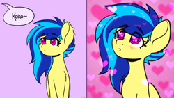 Size: 1920x1080 | Tagged: safe, artist:koa, derpibooru import, oc, oc only, oc:koa, pegasus, pony, blushing, chest fluff, comic, eyebrows, eyebrows visible through hair, heart, solo