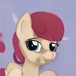 Size: 1024x1024 | Tagged: safe, derpibooru import, machine learning generated, pony, bust, ears up, eyebrows, eyelashes, gradient background, looking at you, nostrils, raised eyebrow, shading, solo, thisponydoesnotexist