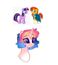 Size: 701x785 | Tagged: safe, artist:poni.adopts, derpibooru import, sunburst, twilight sparkle, twilight sparkle (alicorn), oc, oc:sunfall, alicorn, horn, parent:sunburst, parent:twilight sparkle