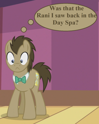 Size: 864x1080 | Tagged: safe, derpibooru import, edit, edited screencap, screencap, doctor whooves, slice of life (episode), cropped, doctor who, implied rani, thought bubble, uh oh