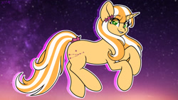 Size: 1920x1080 | Tagged: safe, artist:koa, derpibooru import, oc, oc only, pony, unicorn, eye clipping through hair, eyebrows, eyebrows visible through hair, happy, looking at you, smiling, solo, tail, tail wrap