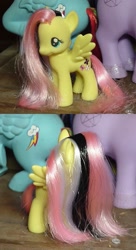 Size: 725x1334 | Tagged: safe, artist:lonewolf3878, derpibooru import, fluttershy, pegasus, pony, brushable, customized toy, emoshy, irl, photo, toy