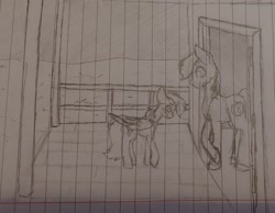 Size: 2163x1680 | Tagged: safe, artist:those kids in the corner, derpibooru import, part of a series, part of a set, big macintosh, rainbow dash, earth pony, pegasus, pony, implied shipping, traditional art