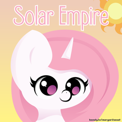 Size: 2200x2200 | Tagged: safe, artist:margaritaenot, derpibooru import, princess celestia, alicorn, pony, cute, cutelestia, female, mare, pink-mane celestia, simple background, smiling, solar empire, solo, vector