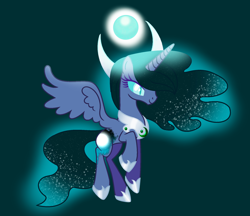 Size: 1992x1724 | Tagged: safe, artist:harmonicdreemur1308, derpibooru import, princess luna, alicorn, pony, ethereal mane, eyelashes, female, hoof shoes, mare, peytral, redesign, simple background, solo, starry mane