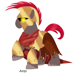 Size: 684x673 | Tagged: safe, artist:harmonicdreemur1308, derpibooru import, earth pony, pony, ares, base used, glowing, glowing eyes, greek mythology, helmet, male, ponified, simple background, solo, species swap, stallion, white background