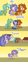 Size: 1280x2844 | Tagged: safe, artist:lolepopenon, derpibooru import, oc, oc:billie, oc:sandy, earth pony, pony, ask, ask billie the kid, comic