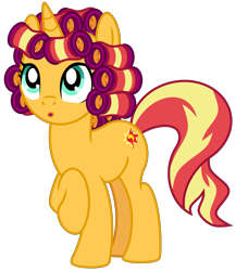 Size: 3737x4302 | Tagged: safe, artist:emeraldblast63, derpibooru import, sunset shimmer, pony, hair curlers, simple background, solo, transparent background