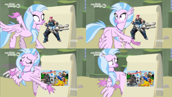 Size: 3840x2160 | Tagged: safe, derpibooru import, edit, edited screencap, screencap, silverstream, classical hippogriff, hippogriff, uprooted, mashed, meme, overwatch, silverstream's plan, zarya