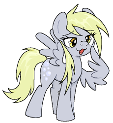 Size: 529x575 | Tagged: safe, artist:muffinz, derpibooru import, derpy hooves, pegasus, pony, cute, derpabetes, simple background, solo, white background