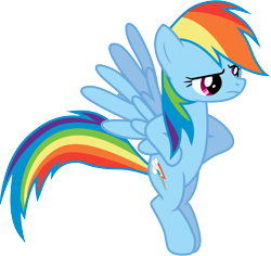 Size: 3970x3740 | Tagged: safe, derpibooru import, rainbow dash, pegasus, pony, disappointed, female, mare, rainbow dash is not amused, simple background, solo, spread wings, transparent background, unamused, vector, wings