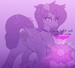 Size: 3999x3630 | Tagged: safe, artist:czu, derpibooru import, oc, oc only, oc:kennel nightshade, pegasus, pony, aphrodisiac, choker, female, flower, flower in hair, gem, hypnosis, magic, mare, simple background, sketch, solo, vine