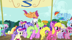 Size: 1280x720 | Tagged: safe, derpibooru import, screencap, rainbow dash, scootaloo, pony, brotherhooves social