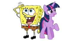 Size: 1920x1080 | Tagged: safe, artist:thxfan2022, derpibooru import, twilight sparkle, twilight sparkle (alicorn), alicorn, pony, crossover, female, male, nickelodeon, simple background, sponge, spongebob squarepants, spongebob squarepants (character), transparent background