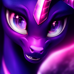 Size: 512x512 | Tagged: safe, derpibooru import, machine learning generated, twilight sparkle, dragon, bust, dragoness, female, portrait, race swap, solo